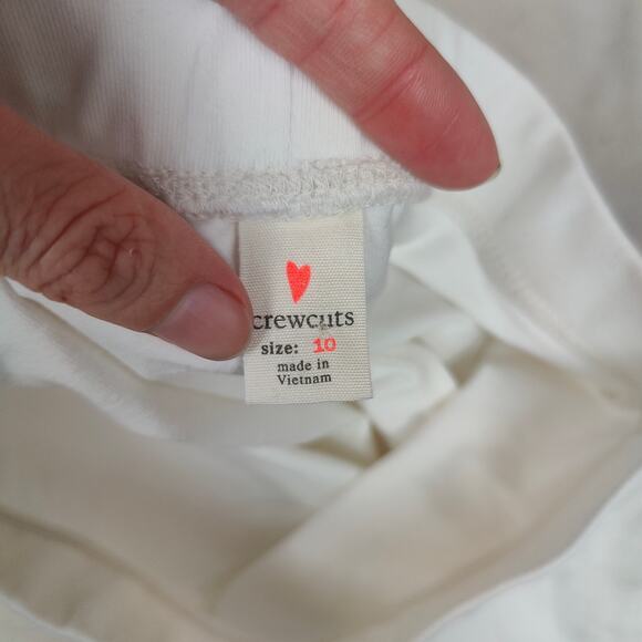 J Crew Crewcuts Shorts Girls‎ 10 White Hot Shorts Pull On Stretch Cotton NWOT - Picture 3 of 4